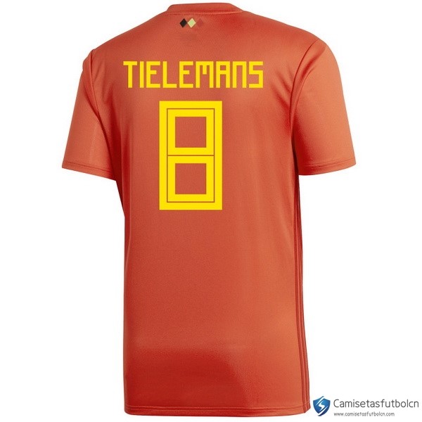 Camiseta Seleccion Belgica Primera equipo Tielemans 2018 Rojo